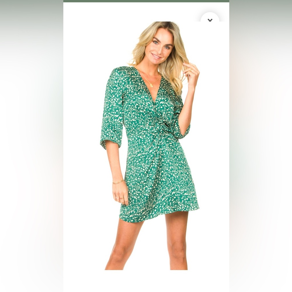 Ba&sh size 2 dress gold and green